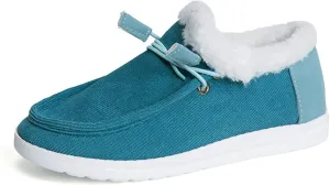 Ladmiple Winter Boots For Women Warm Snow Boots Fur Lined Anti-Slip Outdoor Slip On Ankle Booties Comfortable Loafers