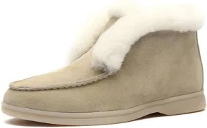 Ladmiple Winter Dress Boots For Women 2024 Snow Warm Ankle Booties Slip On Outdoor Fur Lined Comfortable Casual Loafers Shoes