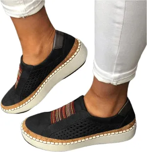 Lausiuoe Sneakers For Women Slip On Loafers Canvas Shoes Fashion Casual Classic Lightweight Comfortable Flat Walking Shoes