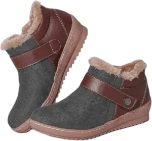 Lausiuoe Snow Boots For Women Cute Wide Calf Warm Fur Lined Winter Ankle Booties Casual Fashion Fuzzy Warm Outdoor Shoes