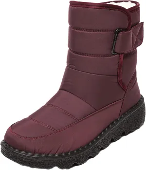 Lausiuoe Snow Boots For Women Waterproof Insulated Wide Width Winter Warm Fur Lined Ankle Booties Outdoor Walking Shoes