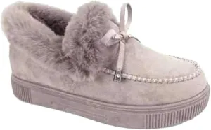 Lausiuoe Winter Boots For Women 2022 Trendy Fuzzy Booties Warm Fluffy Silp On Comfortable Casual Ankle Boots Loafers