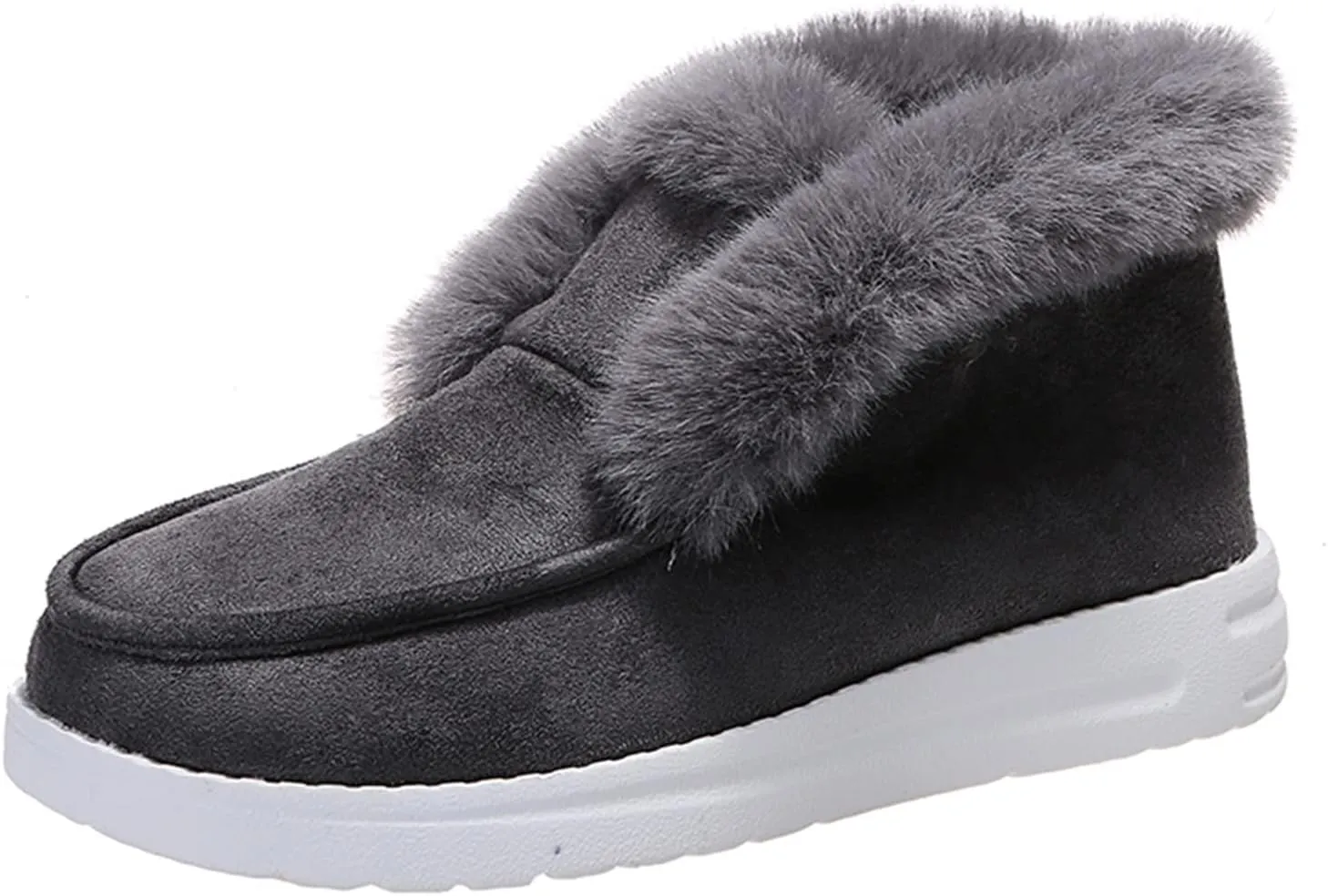 Lausiuoe Winter Boots For Women Fashion Wide Calf Women's Ankle Boot Slip On Comfortable Winter Snow Fuzzy Booties Fashion Sneaker Casual Walking Shoes Loafers