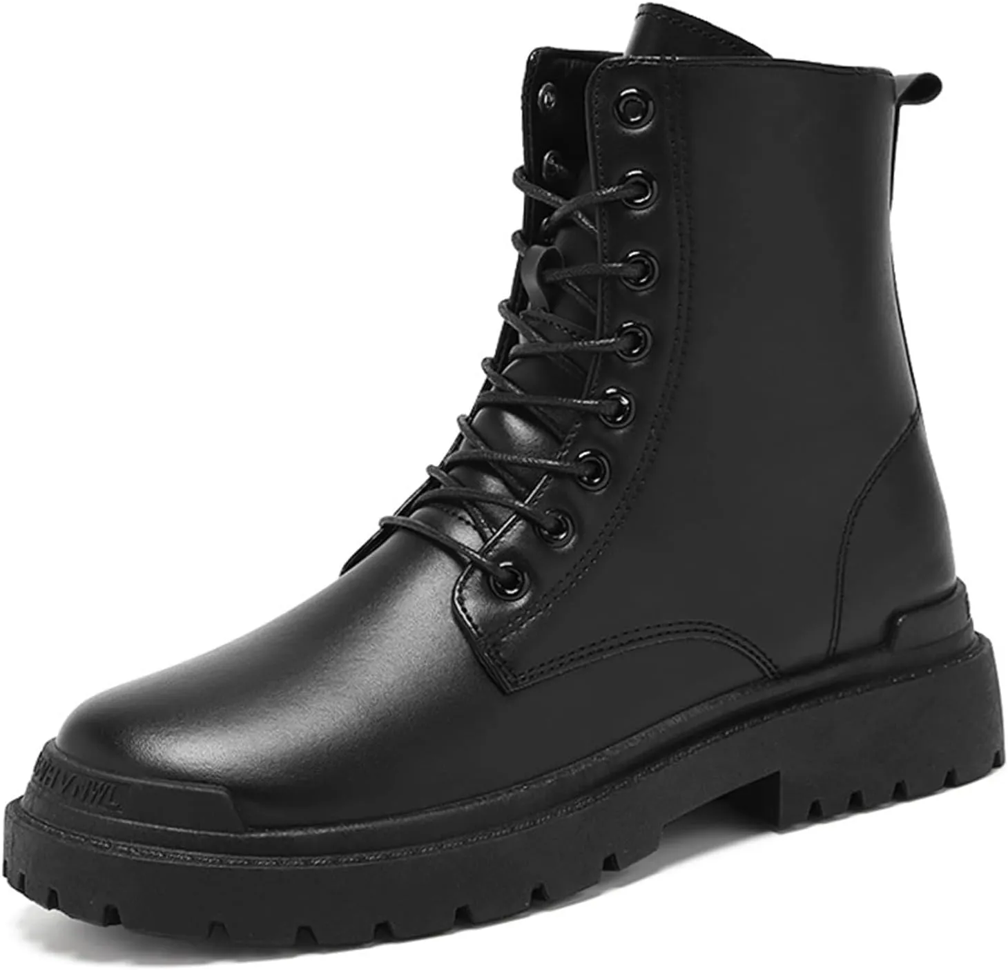 Leather Ankle Boots for Men Fashion Solid Shoes Casual Lace Up Ankle Boots Water Proof Insulated Knee High Outdoor Boots