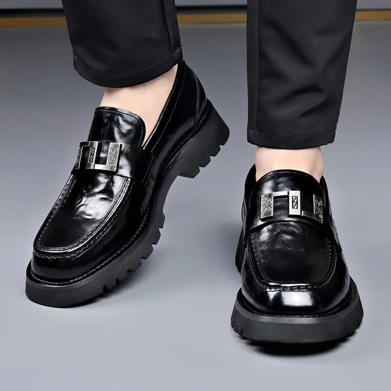 Leather Shoes Men's Classic Oxfords Modern Leather Mens Shoes Black Fashion Casual Dress Sneakers