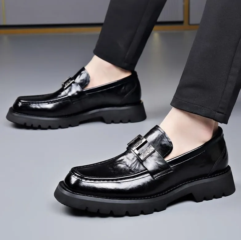 Leather Shoes Men's Classic Oxfords Modern Leather Mens Shoes Black Fashion Casual Dress Sneakers