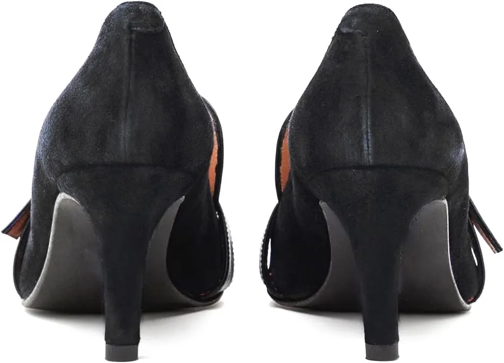 LEHOOR Women Low Kitten Heel Pumps Pointed Toe 3 inch Slip On Loafers Pump Buckle Straps Office Work Business Classic Stiletto Heels Dress Shoes Closed Toe Formal for Ladies Wedding Spring 4-13 M US
