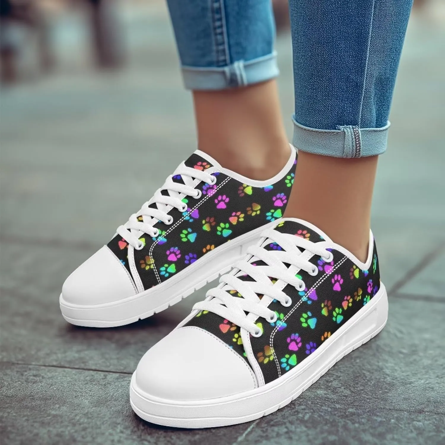 Low Tops Canvas Shoes for Women Girl Classic Lace Up Fashion Sneaker Street Casual Canvas Shoes No Laces 5.5-13.5