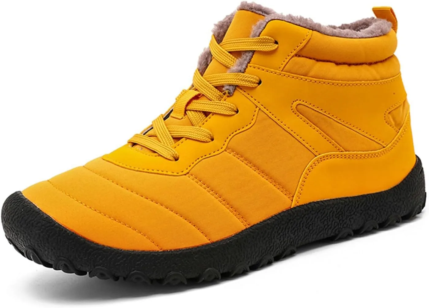Men Work Boots Slip On Hiking Sneakers Shoes Warm Fur Lined Women Safety Toe Shoes Slip On Mid Waterproof Outdoor Botas Lightweight Hike Grounded Footwear