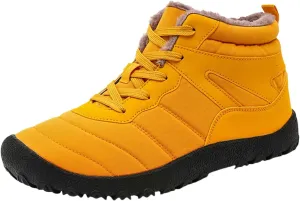 Men Work Boots Slip On Hiking Sneakers Shoes Warm Fur Lined Women Safety Toe Shoes Slip On Mid Waterproof Outdoor Botas Lightweight Hike Grounded Footwear