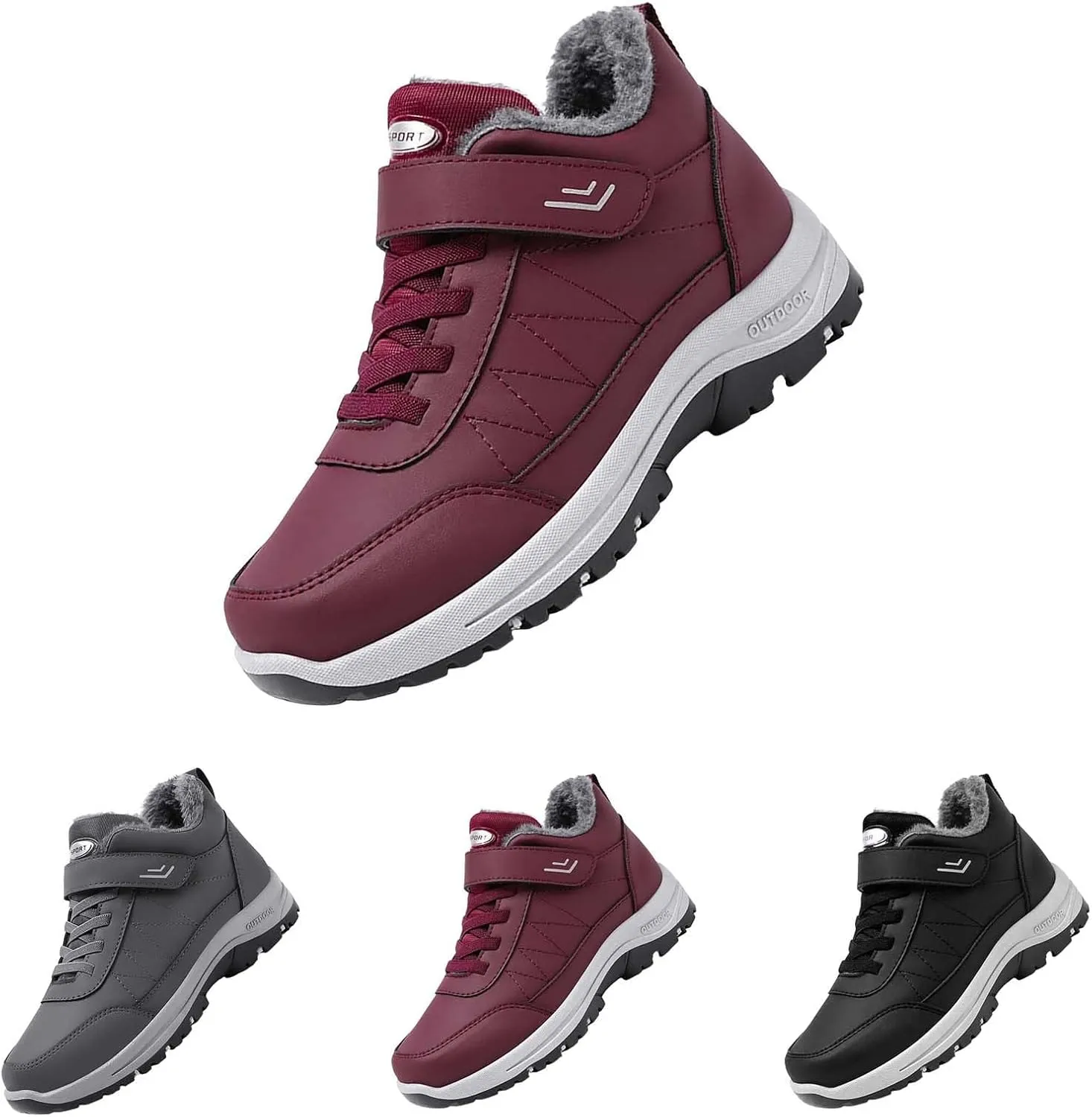 Men Work Boots Waterproof Hiking Sneakers Warm Fur Lined Womens Working Shoes Waterproof Outdoor Bota Waterproof Breathable Lightweight Hike Grounded Footwear