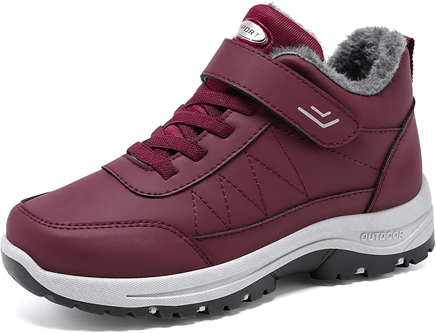 Men Work Boots Waterproof Hiking Sneakers Warm Fur Lined Womens Working Shoes Waterproof Outdoor Bota Waterproof Breathable Lightweight Hike Grounded Footwear