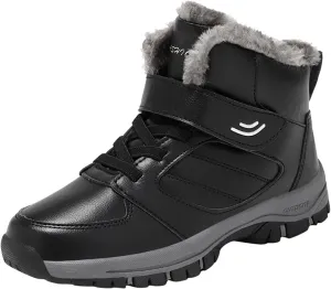 Men Work Boots with Zipper Hiking Sneakers with Warm Fur Lining Workout Shoes for Women Business Casual Platform Sneakers Lightweight Safety Hike Grounded Footwear