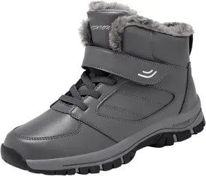 Men Work Boots with Zipper Hiking Sneakers with Warm Fur Lining Workout Shoes for Women Business Casual Platform Sneakers Lightweight Safety Hike Grounded Footwear