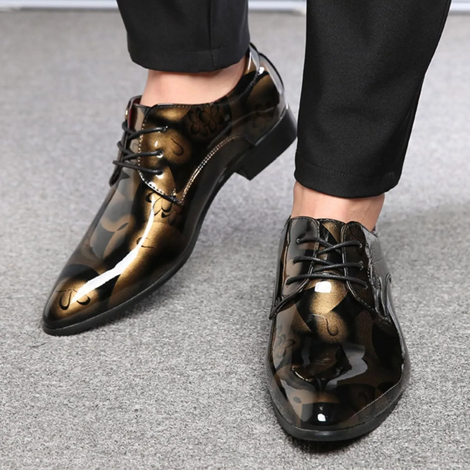 Mens Casual Shoes Leather Classical Style Shoes for Men Slip On PU Leather Low Rubber Sole Leather Basketball Shoes Men