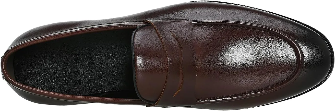 Men's Classic Oxford Leather Dress Shoes for Men Genuine Leather Breathable Slip-On Loafers