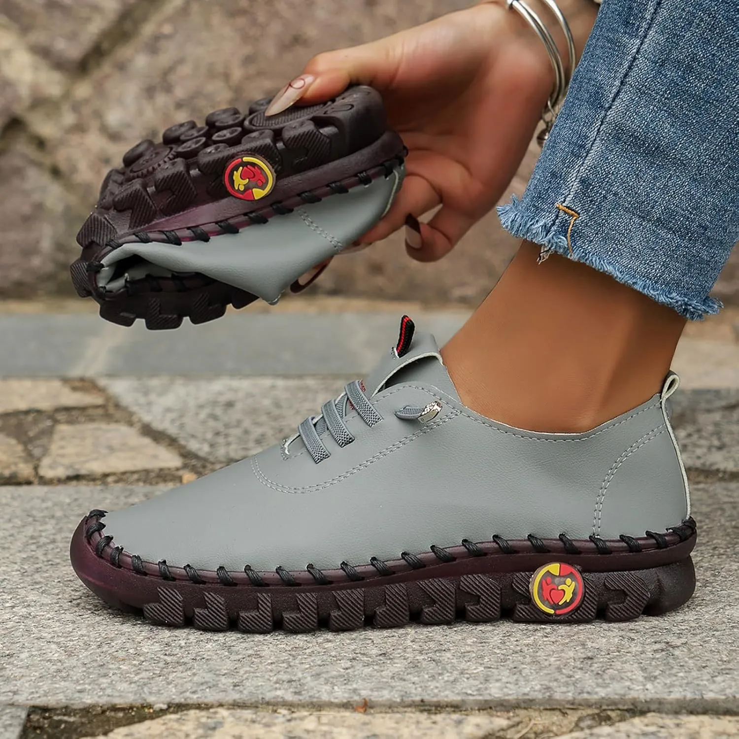 Mens Dress Shoes Slip On Sneakers Women Arch Support Womens Loafers with Arch Support Round Toe Flat Heel Christmas Sneakers for Women Round Toe Flats Comfortable