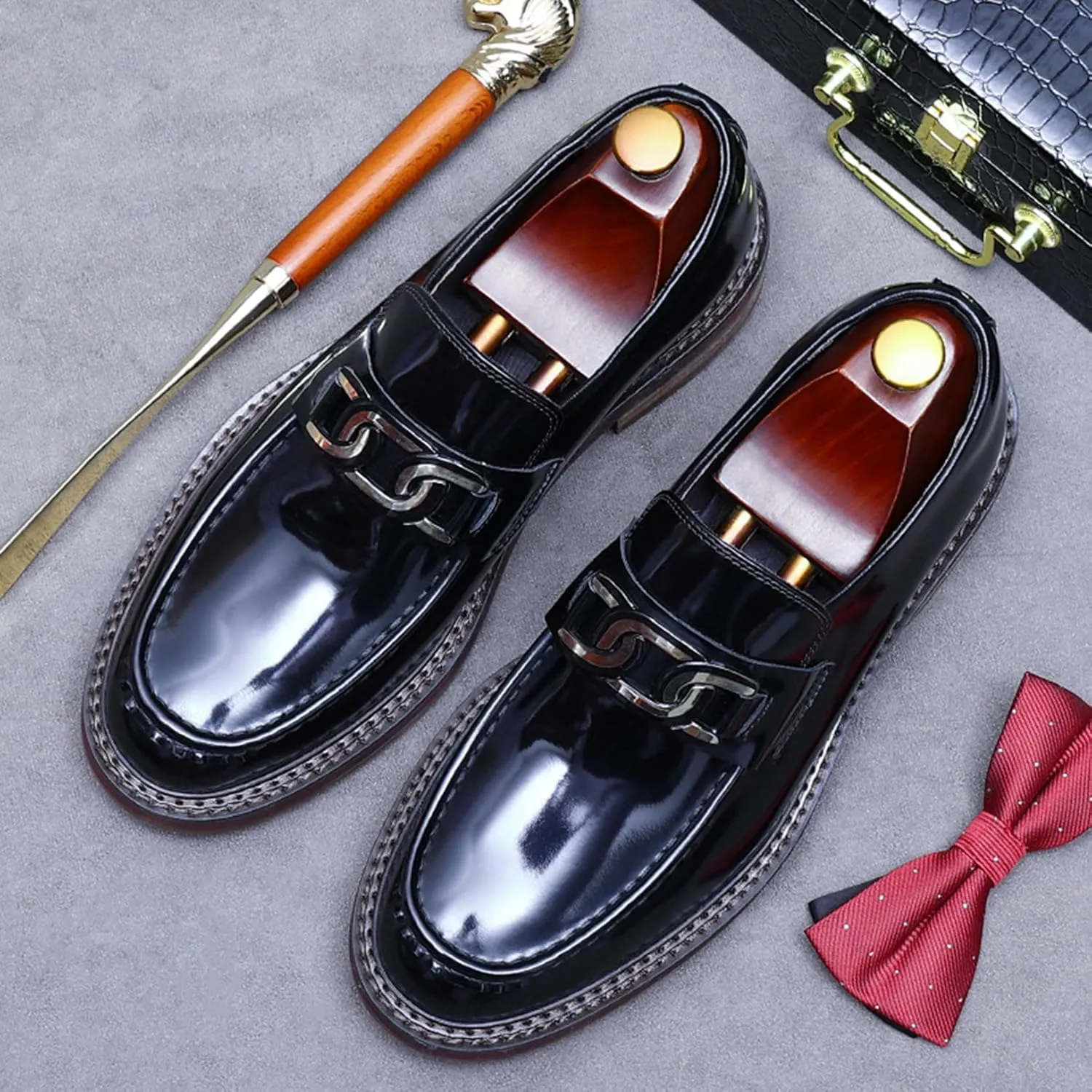 Mens Genuine Leather Loafers, Slip On Driving Shoes, Smart Office Work Formal Shoes for Casual Wedding
