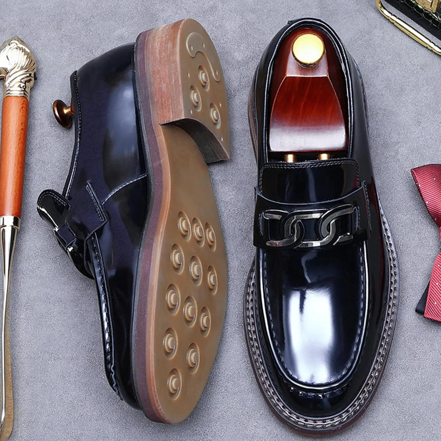 Mens Genuine Leather Loafers, Slip On Driving Shoes, Smart Office Work Formal Shoes for Casual Wedding