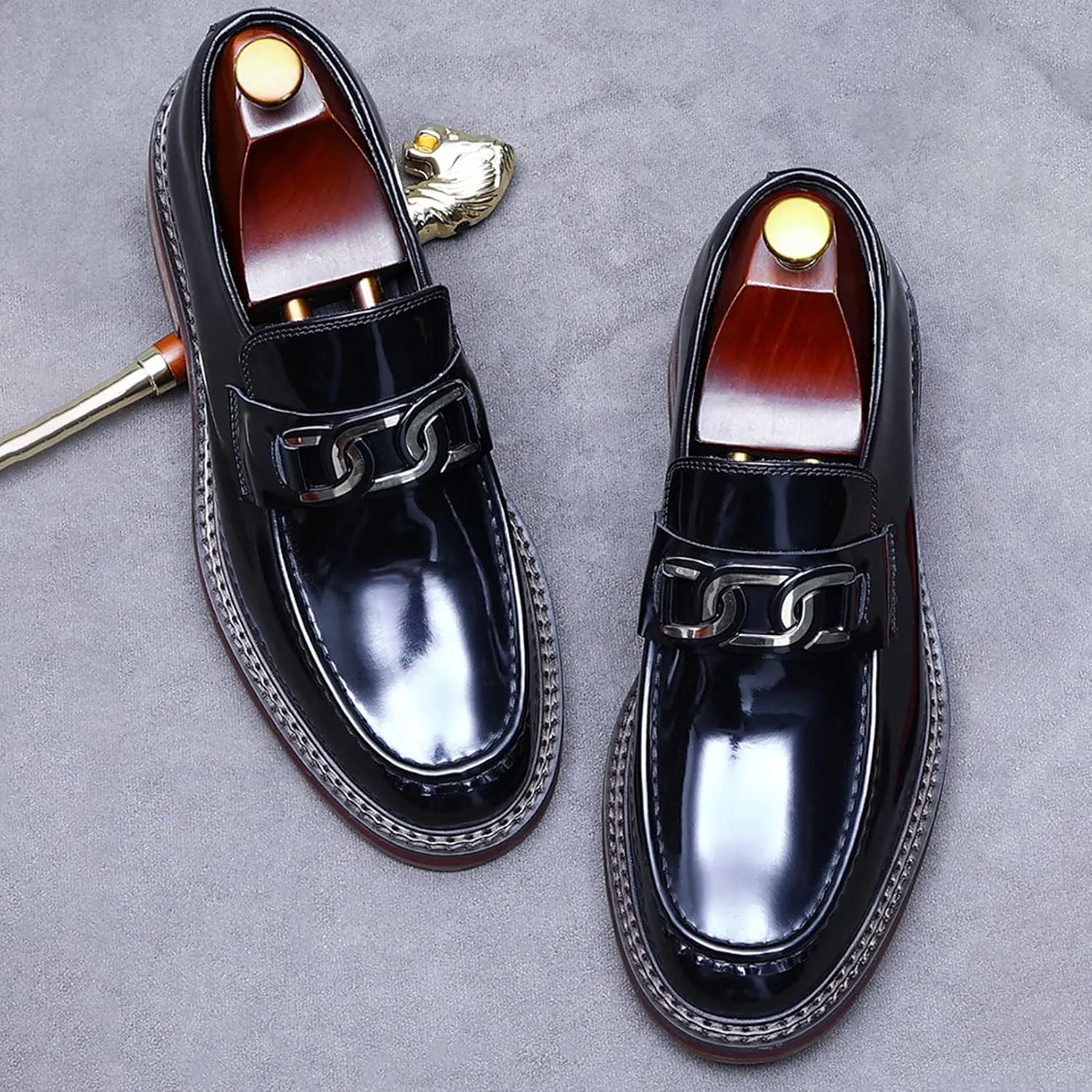 Mens Genuine Leather Loafers, Slip On Driving Shoes, Smart Office Work Formal Shoes for Casual Wedding