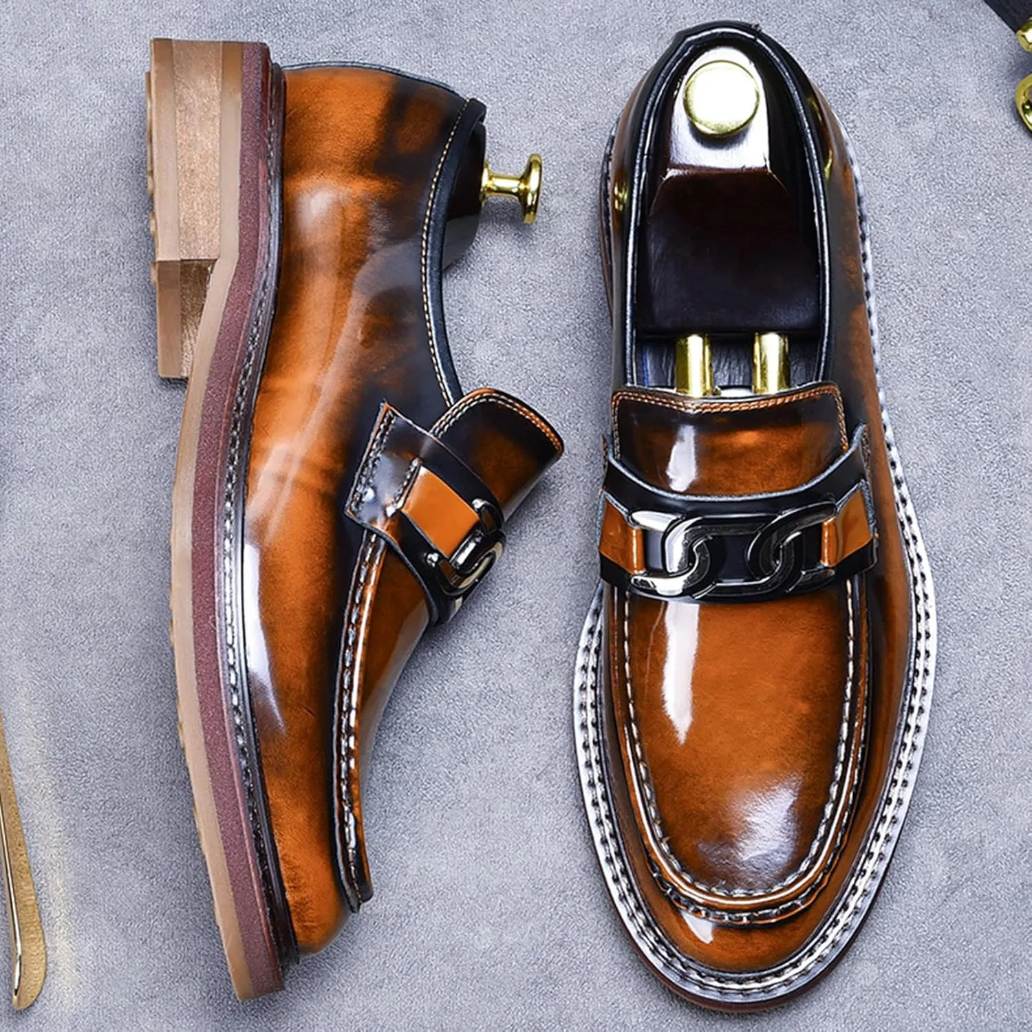 Mens Genuine Leather Loafers, Slip On Driving Shoes, Smart Office Work Formal Shoes for Casual Wedding