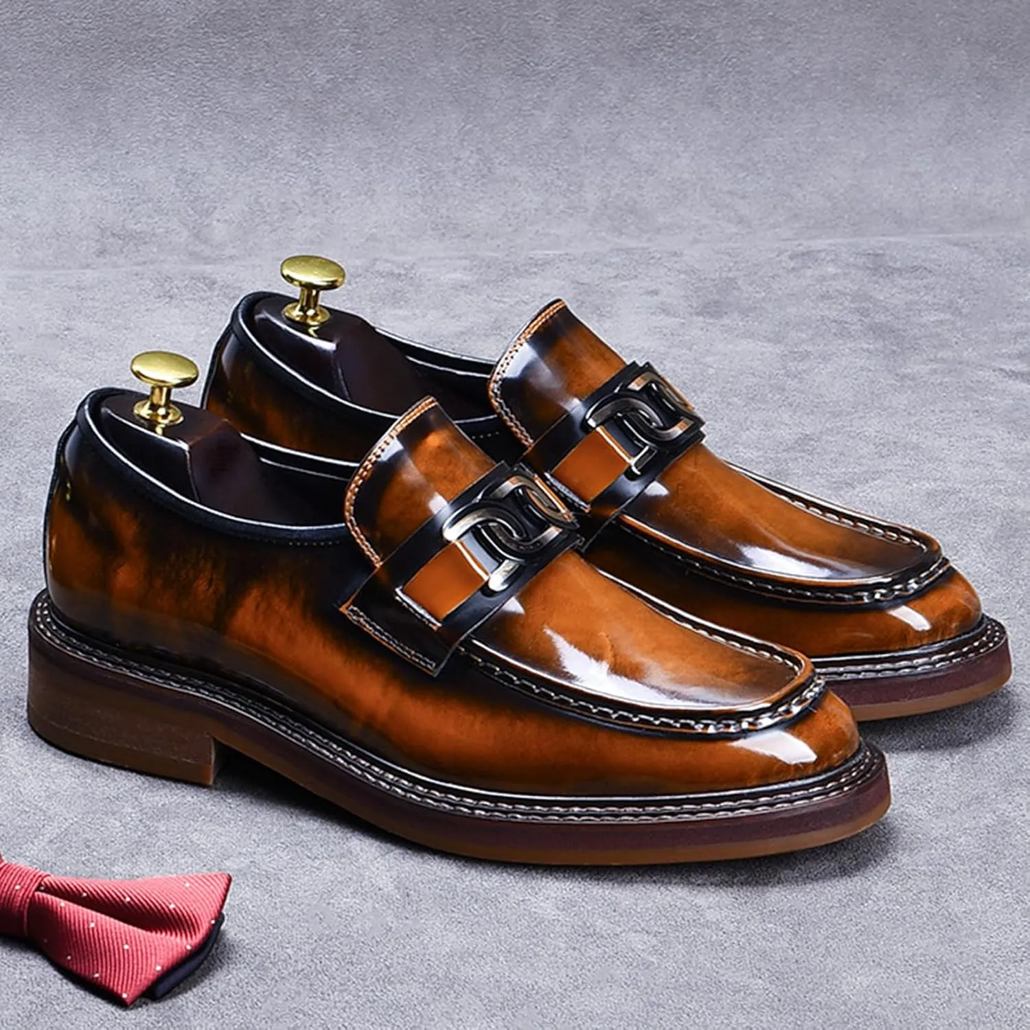Mens Genuine Leather Loafers, Slip On Driving Shoes, Smart Office Work Formal Shoes for Casual Wedding