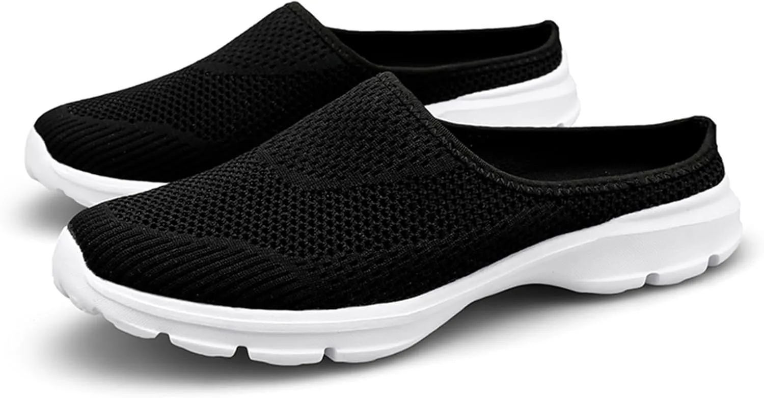 Men's Half Cap Toe Canvas Sandals Solid Breathable Mesh Sneakers Casual Comfort Walking Sandals Beach Sandals