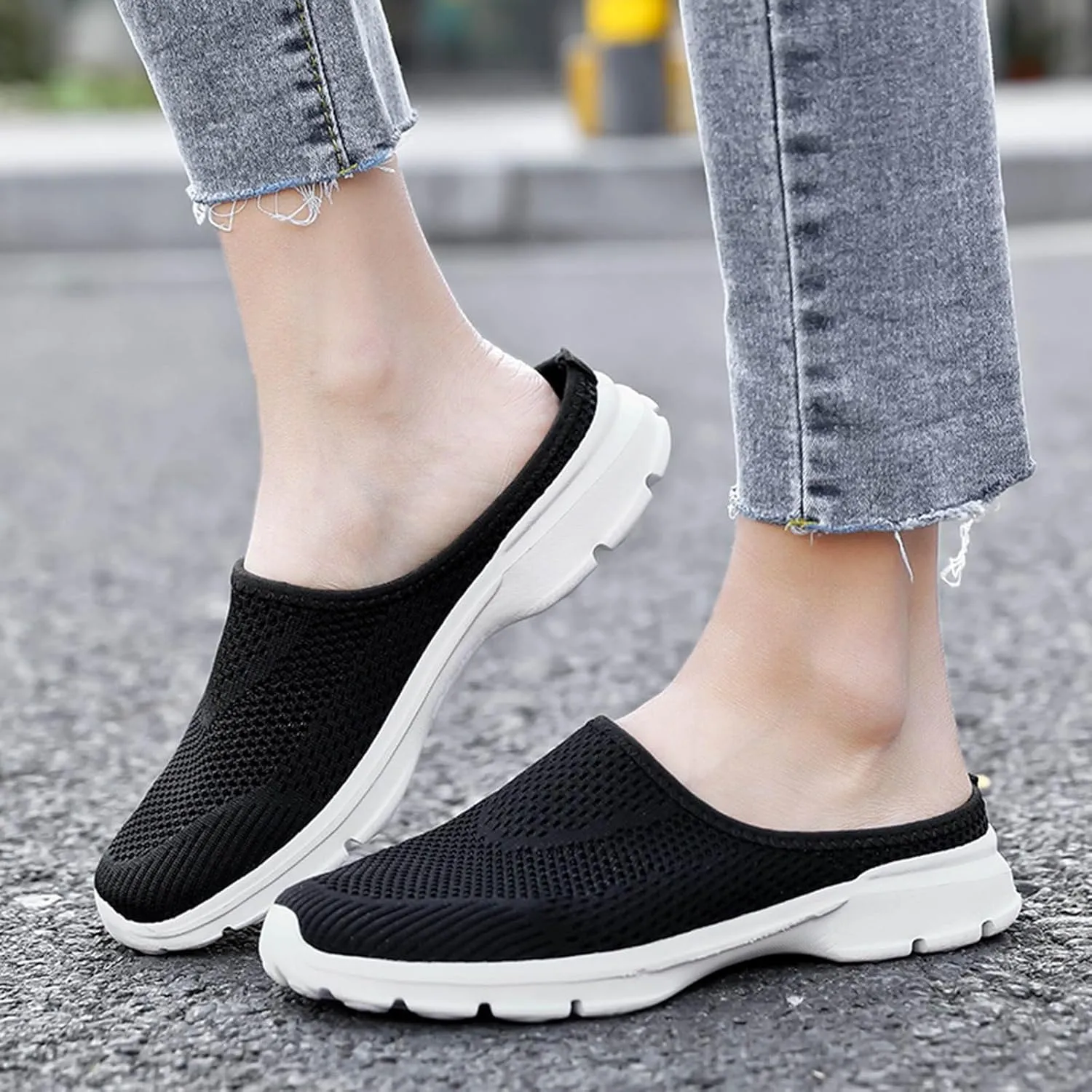 Men's Half Cap Toe Canvas Sandals Solid Breathable Mesh Sneakers Casual Comfort Walking Sandals Beach Sandals