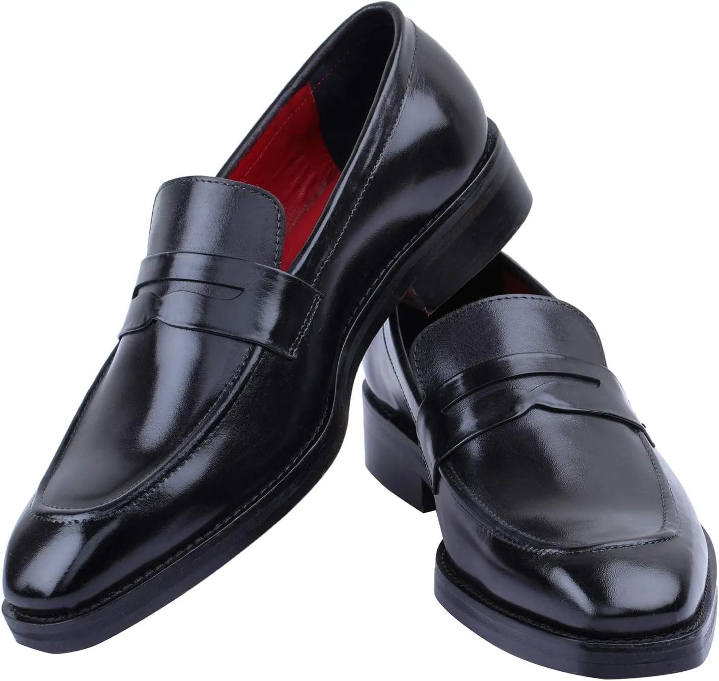 Men's Handcrafted Genuine Leather Penny Slip-On Leather Lined Loafer