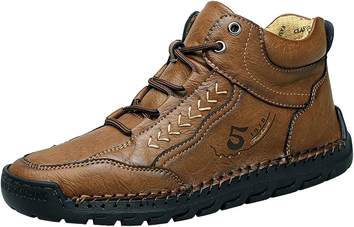 Mens Leather Sneakers Casual Comfy Sole Walking Running Shoes Comfortable Tennis Shoes Closed Toe Non Slip Summer Spring Men Sneaker for Hiking