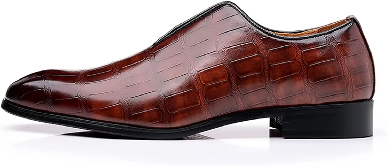 Mens Leather Tennis Shoes Size 10 Classical Style Shoes for Men Slip On PU Leather Men Working Shoes Leather