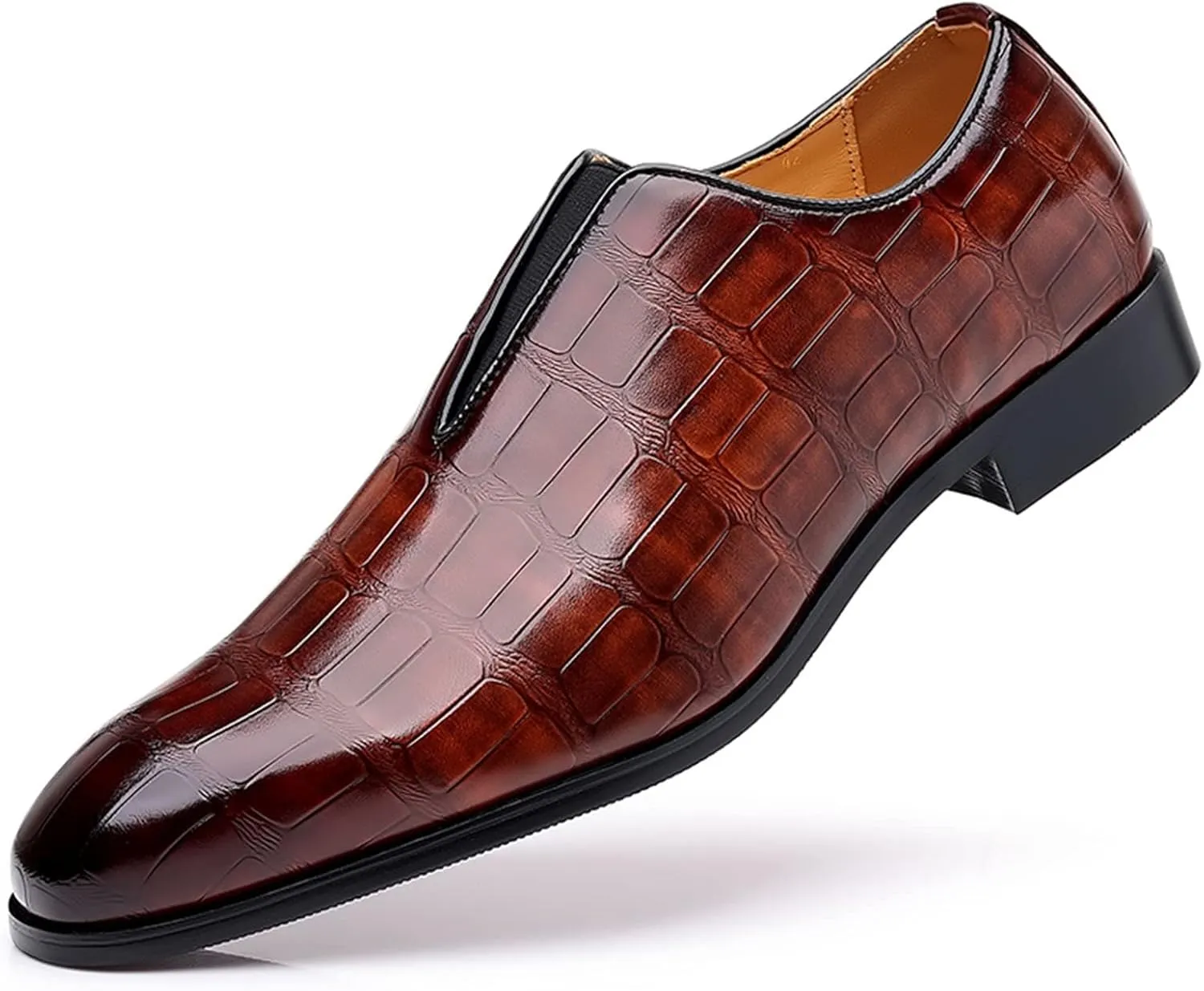Mens Leather Tennis Shoes Size 10 Classical Style Shoes for Men Slip On PU Leather Men Working Shoes Leather