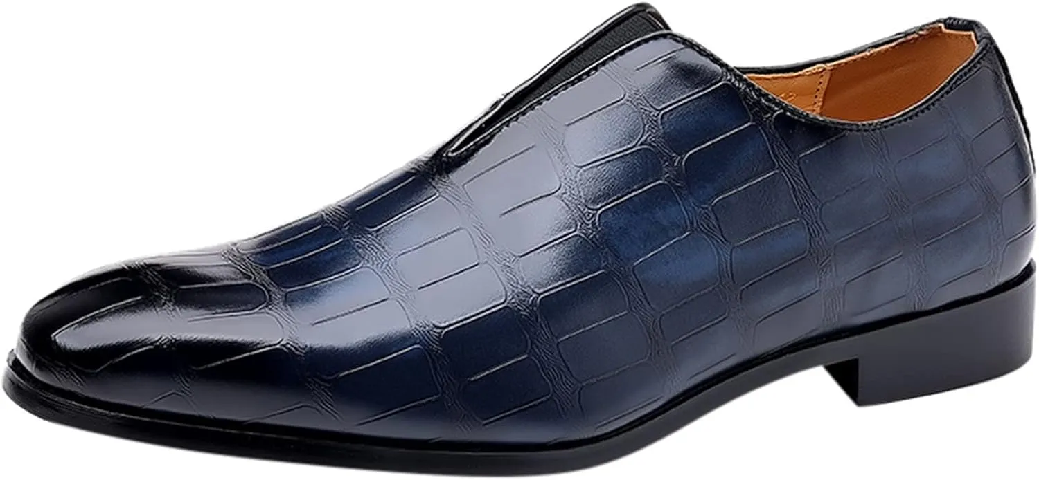 Mens Leather Tennis Shoes Size 10 Classical Style Shoes for Men Slip On PU Leather Men Working Shoes Leather