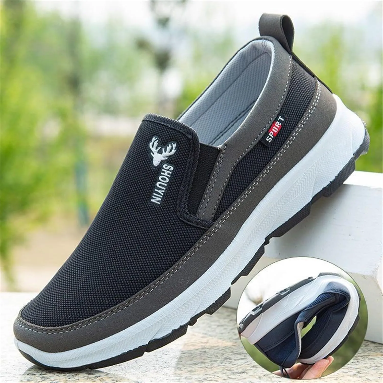 Men's Low Top Casual Shoes Spring and Autumn All Day Wear Comfortable Breathable Flat Bottom Non Slip Leisure Sports Shoes Lace up Soft Sole Loafer