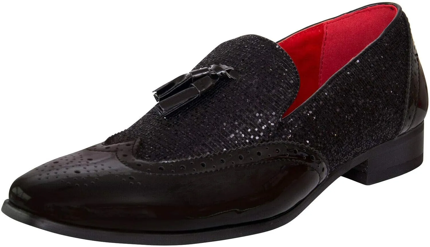 Men's Shiny Comfortable Smart Shoes Party Dancing Tassel Leather Lined Slip-On Loafer Driving Shoes