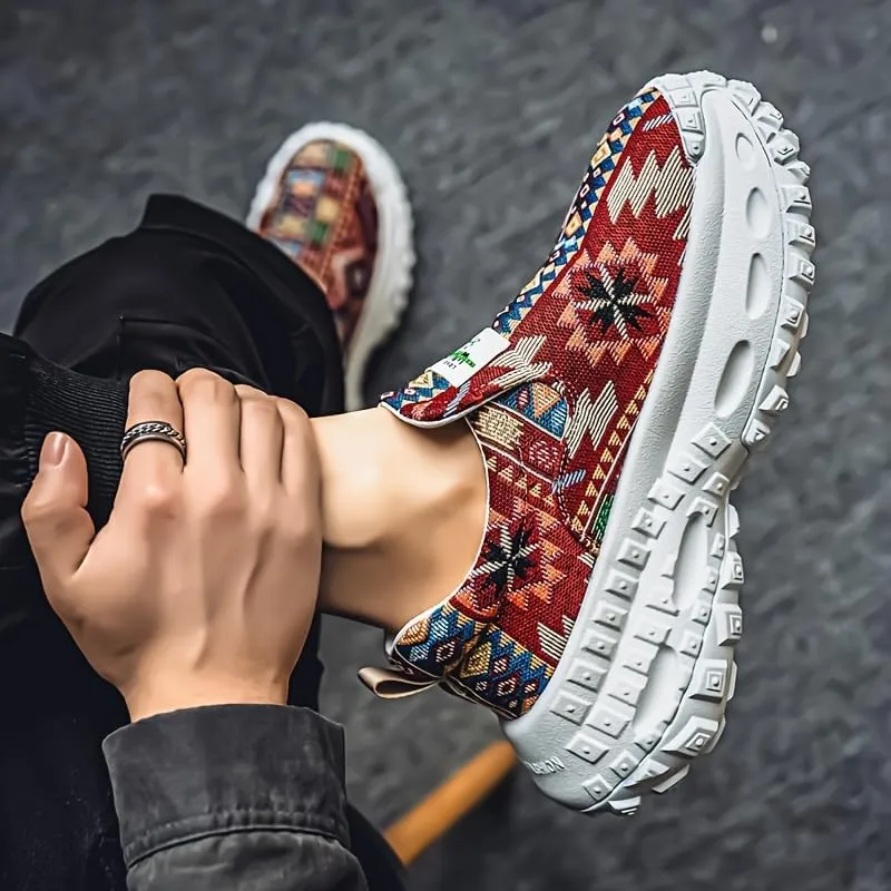 Men's Slip-On Canvas Sneakers, Breathable Low-Top Casual Shoes for Running & Casual Attire, All-Season Comfort,