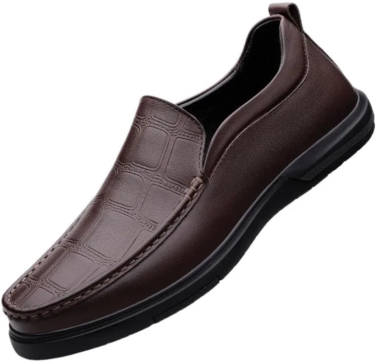 Mens Slip On Leather Shoes Sport Men Leather British Pointed Toe Business Dress Shoe