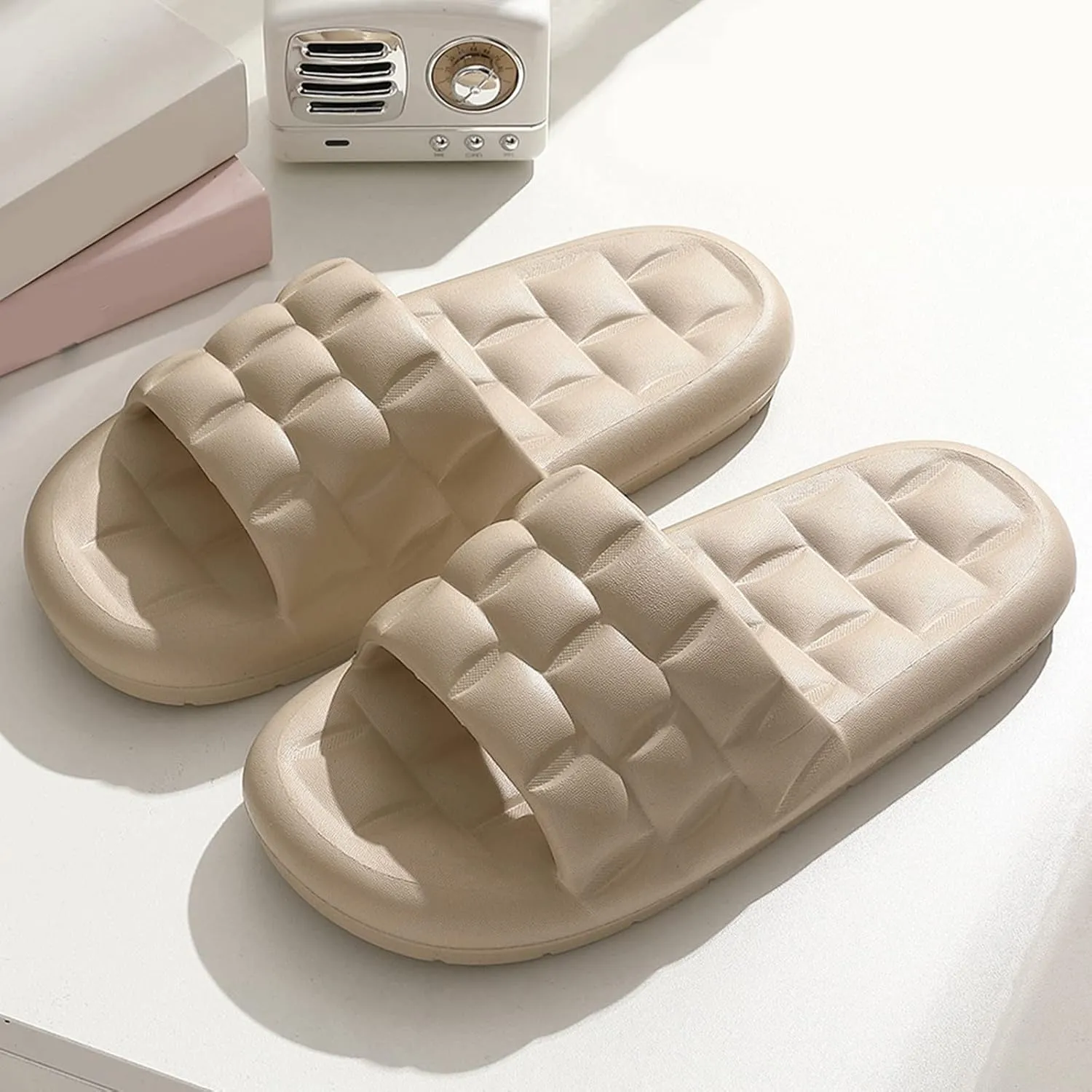 Mens Slippers Womens Slides Bathroom Slippers Men Shower Shoes Women Ultra Comfort Travel Bathroom