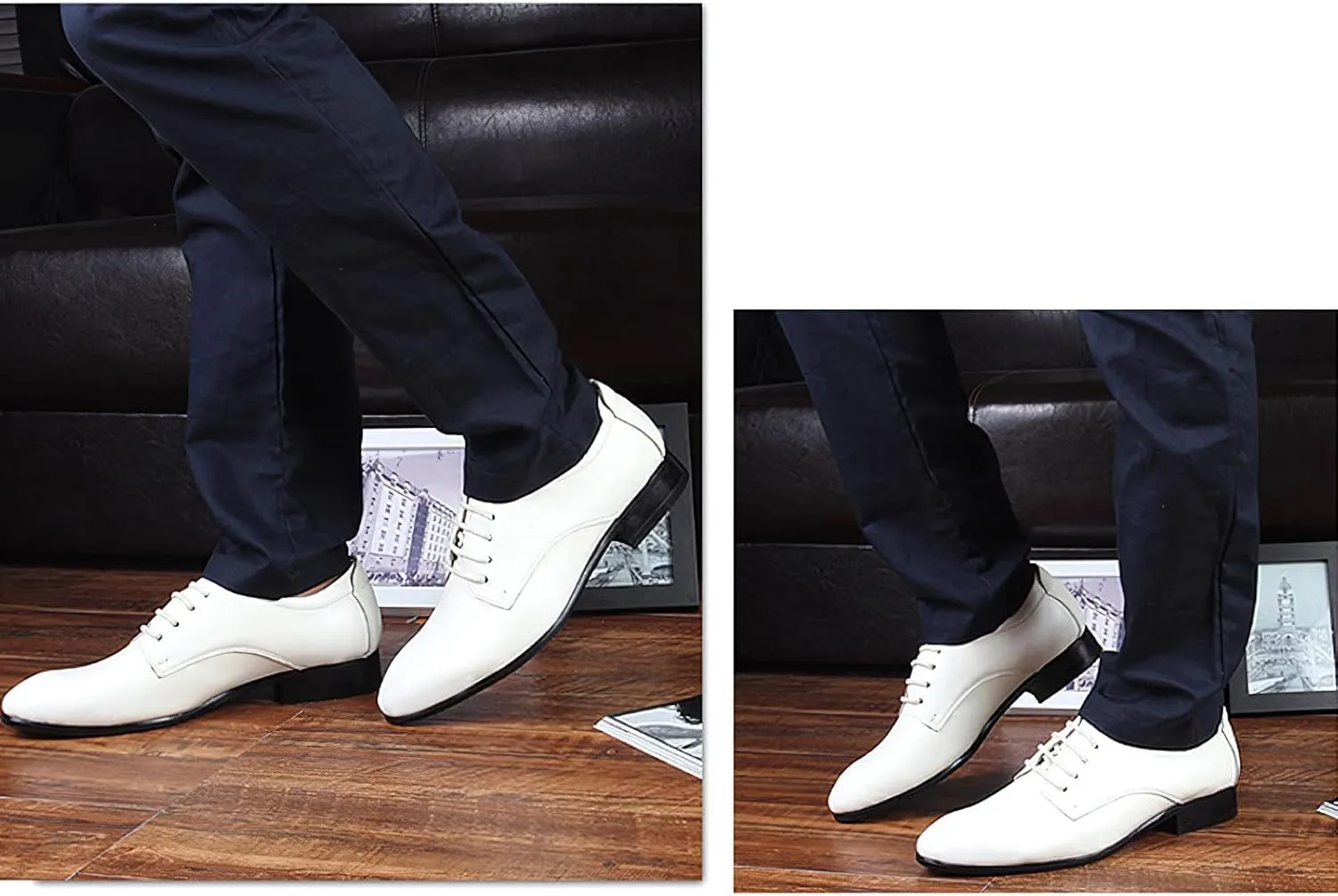 Men's Smart Genuine Leather Dress Shoes Formal Business Derby Lace-Ups