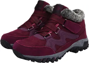 Men's Work Boots Composite Toe Hiking Sneakers Warm Fur Lined Working Shoes for Women Winter Waterproof Outdoor Shoes Lightweight Anti Slip Hike Grounded Footwear