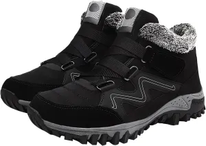 Men's Work Boots Composite Toe Hiking Sneakers Warm Fur Lined Working Shoes for Women Winter Waterproof Outdoor Shoes Lightweight Anti Slip Hike Grounded Footwear