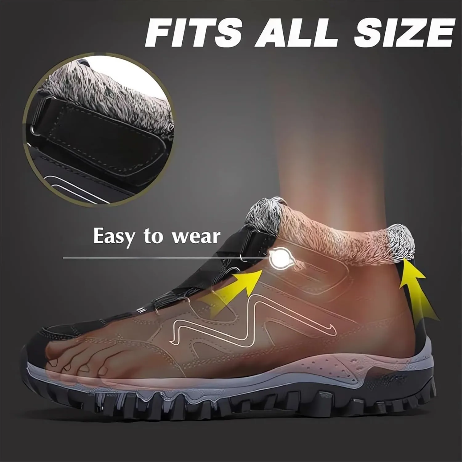Men's Work Boots Composite Toe Hiking Sneakers Warm Fur Lined Working Shoes for Women Winter Waterproof Outdoor Shoes Lightweight Anti Slip Hike Grounded Footwear