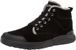 Men's Work Boots Steel Toe Hiking Sneakers Fur Lined Ankle Boot Safety Shoes for Women Insulated Waterproof Platform Shoes Work Hike Grounded Footwear