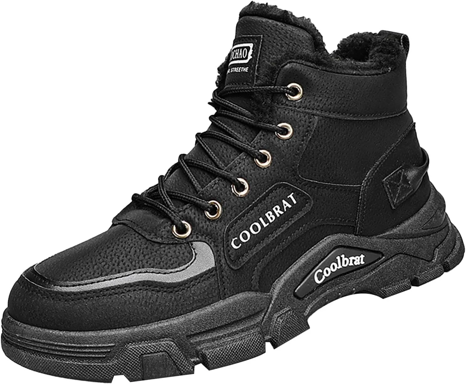 Men's Work Boots Steel Toe Hiking Sneakers Fur Lined Ankle Boot Safety Shoes for Women Insulated Waterproof Platform Shoes Work Hike Grounded Footwear