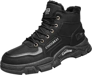 Men's Work Boots Steel Toe Hiking Sneakers Fur Lined Ankle Boot Safety Shoes for Women Insulated Waterproof Platform Shoes Work Hike Grounded Footwear