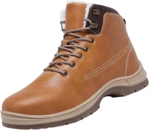 Men's Work Boots Waterproof Hiking Sneakers Ankle Booties Women Safety Shoes Non Steel Toe Waterproof Outdoor Shoes Leather Comfortable Hike Grounded Footwear