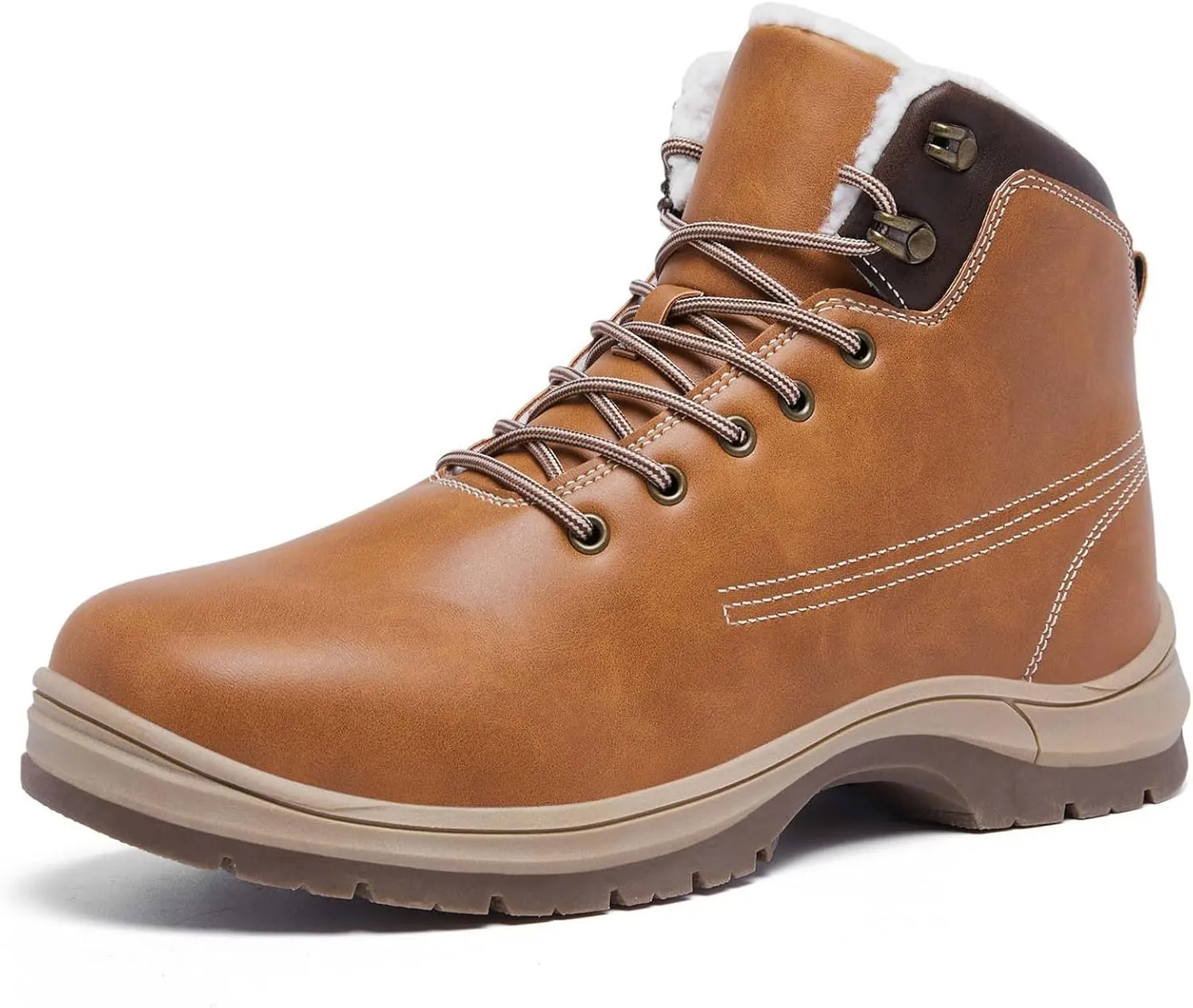 Men's Work Boots Waterproof Hiking Sneakers Ankle Booties Women Safety Shoes Non Steel Toe Waterproof Outdoor Shoes Leather Comfortable Hike Grounded Footwear