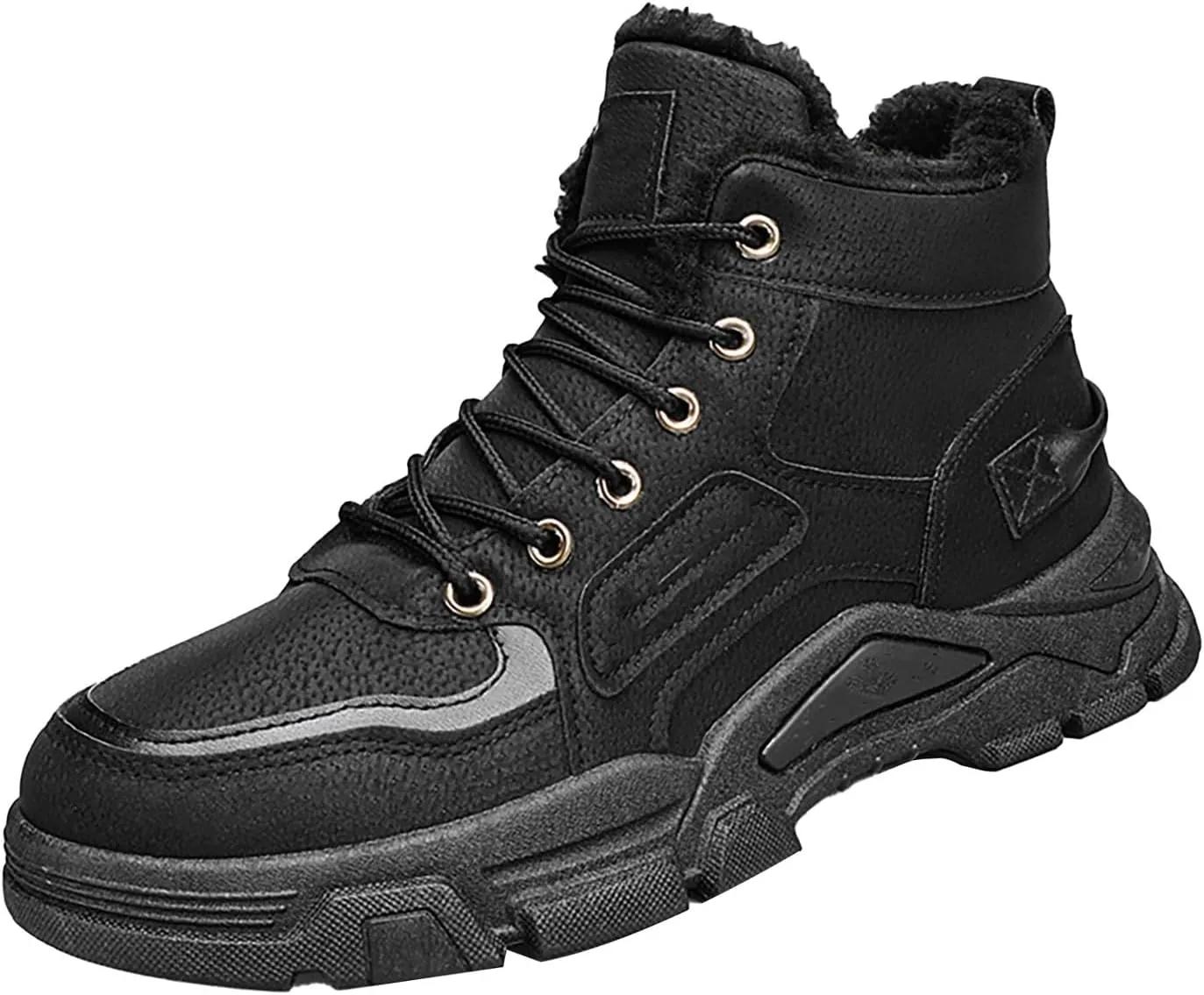 Men's Work Boots with Zipper Hiking Sneakers Shoes Warm Women Workout Shoes Non-Slip Slip On Platform Shoes Lightweight Comfortable Hike Grounded Footwear