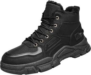 Men's Work Boots with Zipper Hiking Sneakers Shoes Warm Women Workout Shoes Non-Slip Slip On Platform Shoes Lightweight Comfortable Hike Grounded Footwear