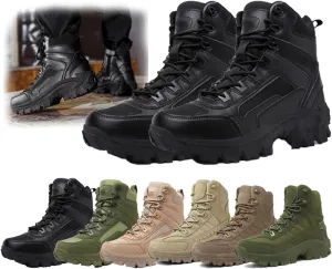 Men'S Work Combat Boots Waterproof Warm Army Shoes Work Military Tactical Boots Outdoor Casual Outdoor Mountaineering